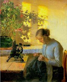 Anna Ancher Syende fiskerpige France oil painting art